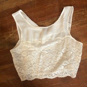 White Lacey bralette/crop top